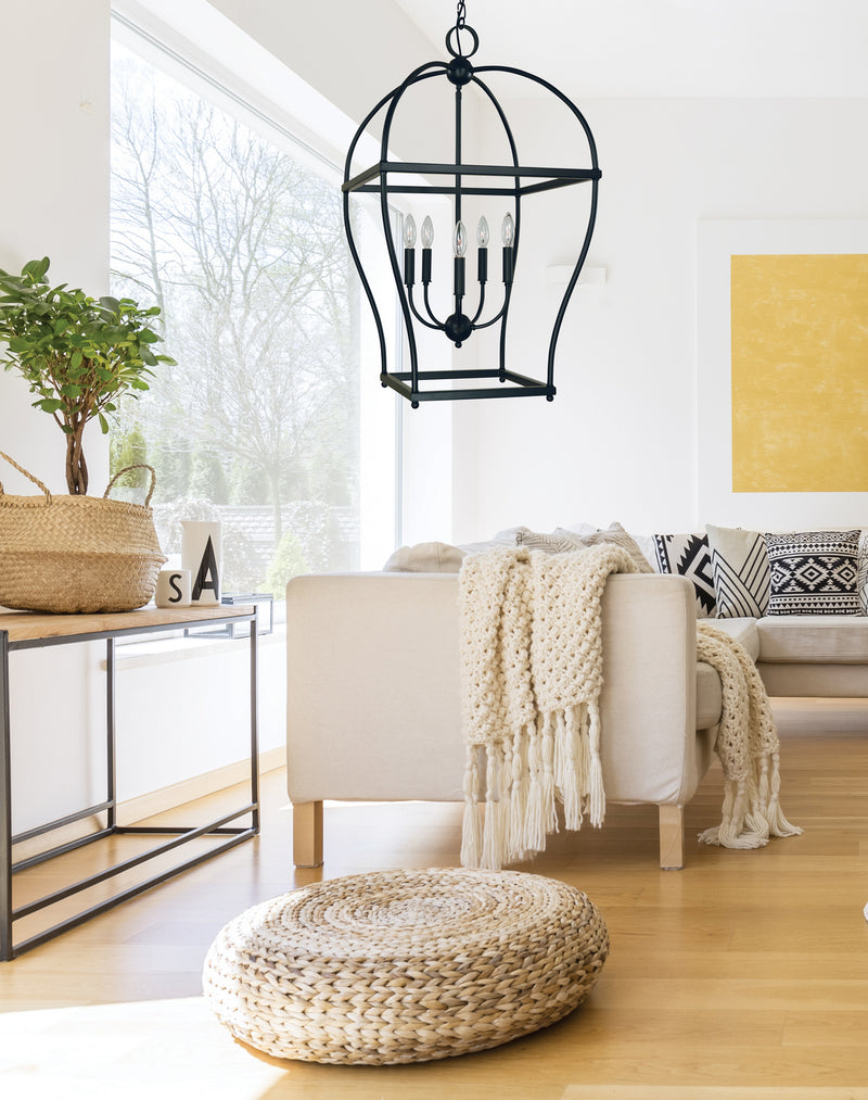 Framburg 5475 MBLACK Kenmare Five Light Chandelier, Matte Black Main Image.jpg