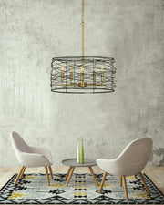 Framburg 5615 BR/MBLACK Boca Five Light Chandelier, Brushed Brass and Matte Black Alternate Image.jpg
