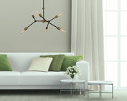 Framburg 5630 AB/MBLACK Kinetic Six Light Chandelier, Antique Brass and Matte Black Alternate Image.jpg