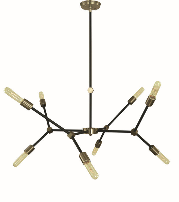 Framburg 5632 BN/MBLACK Kinetic Eight Light Chandelier, Brushed Nickel and Matte Black Main Image.jpg