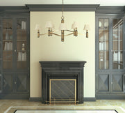 Framburg 5638 AB/MBLACK Hampton Eight Light Chandelier, Antique Brass and Matte Black Alternate Image.jpg