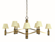 Framburg 5638 AB/MBLACK Hampton Eight Light Chandelier, Antique Brass and Matte Black Main Image.jpg