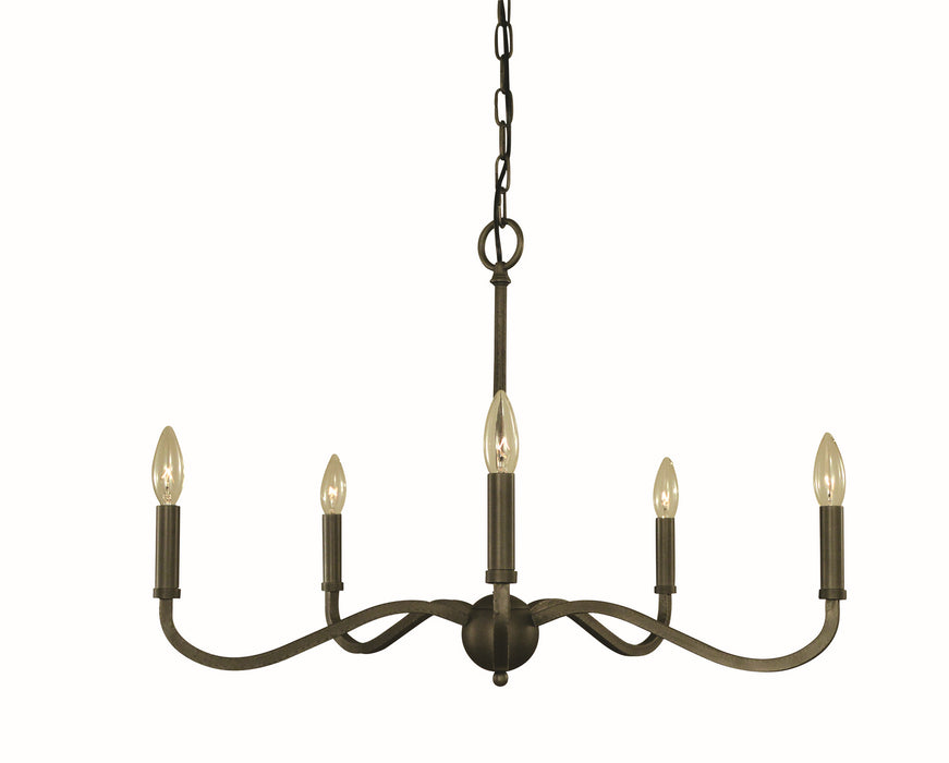 Framburg 5640 IRON Heidelberg Five Light Chandelier, Iron Main Image.jpg