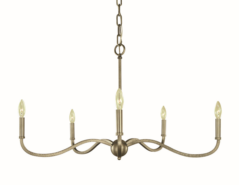 Framburg 5643 SP Heidelberg Five Light Chandelier, Satin Pewter Main Image.jpg