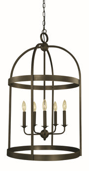 Framburg 5645 IRON Heidelberg Five Light Foyer Chandelier, Iron Main Image.jpg