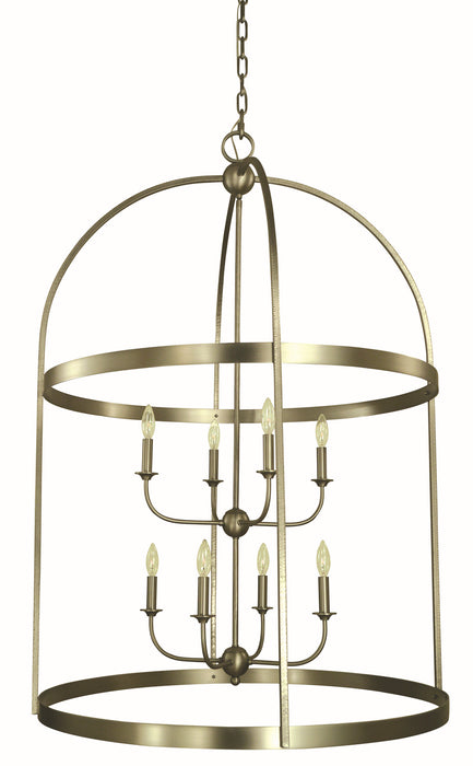 Framburg 5648 SP Heidelberg Eight Light Foyer Chandelier, Satin Pewter Main Image.jpg