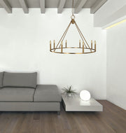 Framburg 5658 BR Midtown Eight Light Chandelier, Brushed Brass Alternate Image.jpg