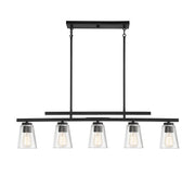 Savoy House 1-1023-5-89 Five Light Linear Chandelier, Matte Black
