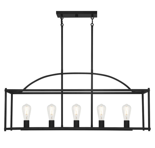 Savoy House 1-190-5-89 Five Light Linear Chandelier, Matte Black