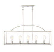 Savoy House 1-190-5-SN Five Light Linear Chandelier, Satin Nickel