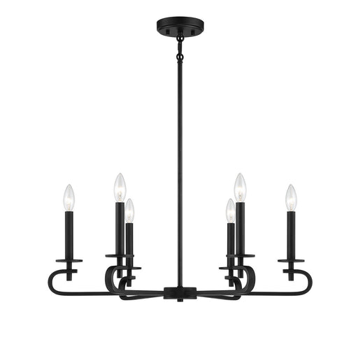 Savoy House 1-2450-6-89 Six Light Chandelier, Matte Black