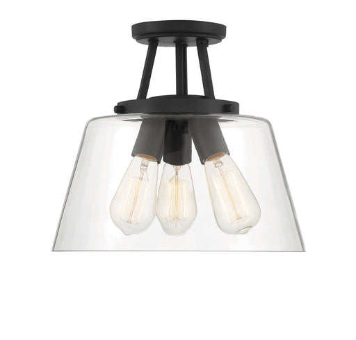 Savoy House 6-1024-3-89 Three Light Semi-Flush Mount, Matte Black