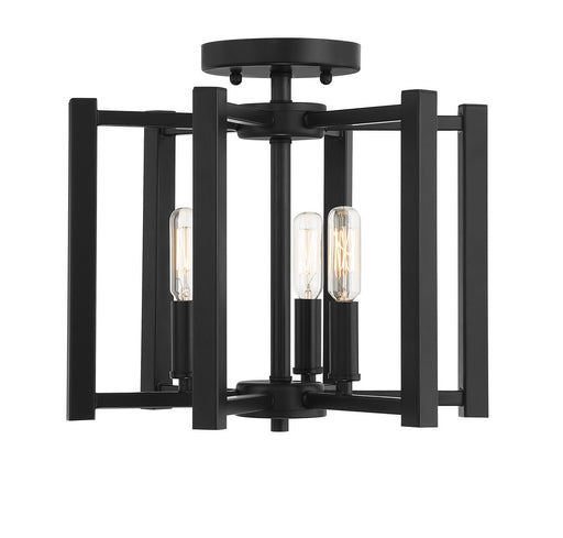 Savoy House 6-7702-3-89 Three Light Semi-Flush Mount, Matte Black