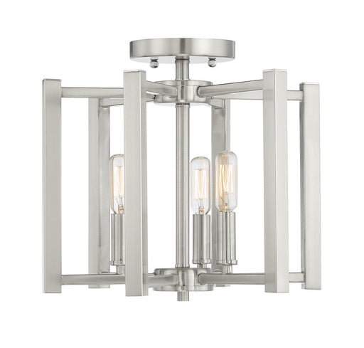 Savoy House 6-7702-3-SN Three Light Semi-Flush Mount, Satin Nickel