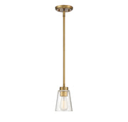 Savoy House 7-1026-1-322 One Light Mini-Pendant, Warm Brass