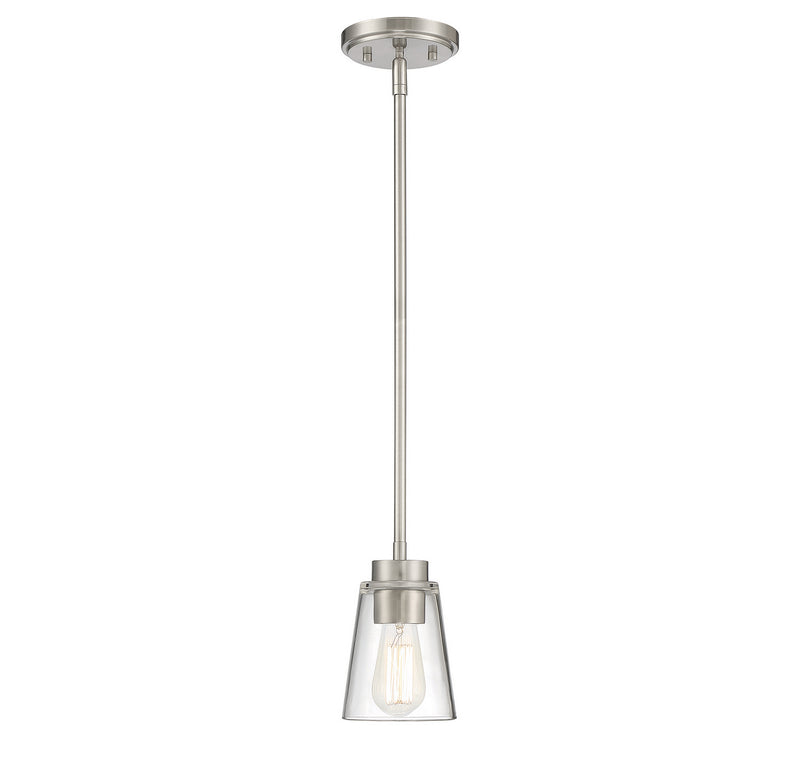 Savoy House 7-1026-1-SN One Light Mini-Pendant, Satin Nickel