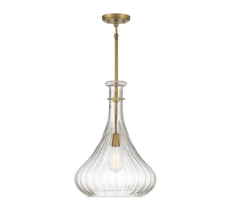 Savoy House 7-2265-1-322 One Light Pendant, Warm Brass