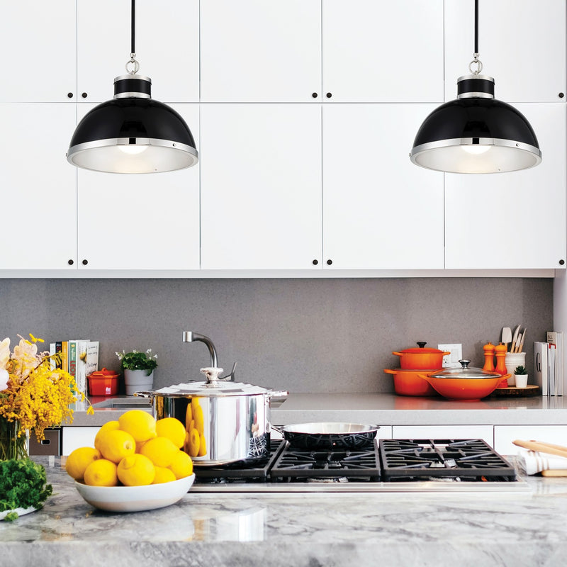 Savoy House 7-8882-1-173 One Light Pendant, Black with Polished Nickel Accents (6)