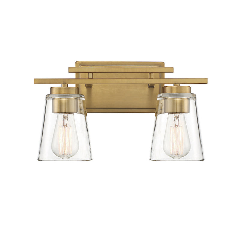 Savoy House 8-1020-2-322 Two Light Bath Bar, Warm Brass