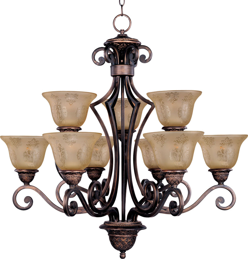 Maxim 11245SAOI Symphony Nine Light Chandelier, Oil Rubbed Bronze Main Image.jpg