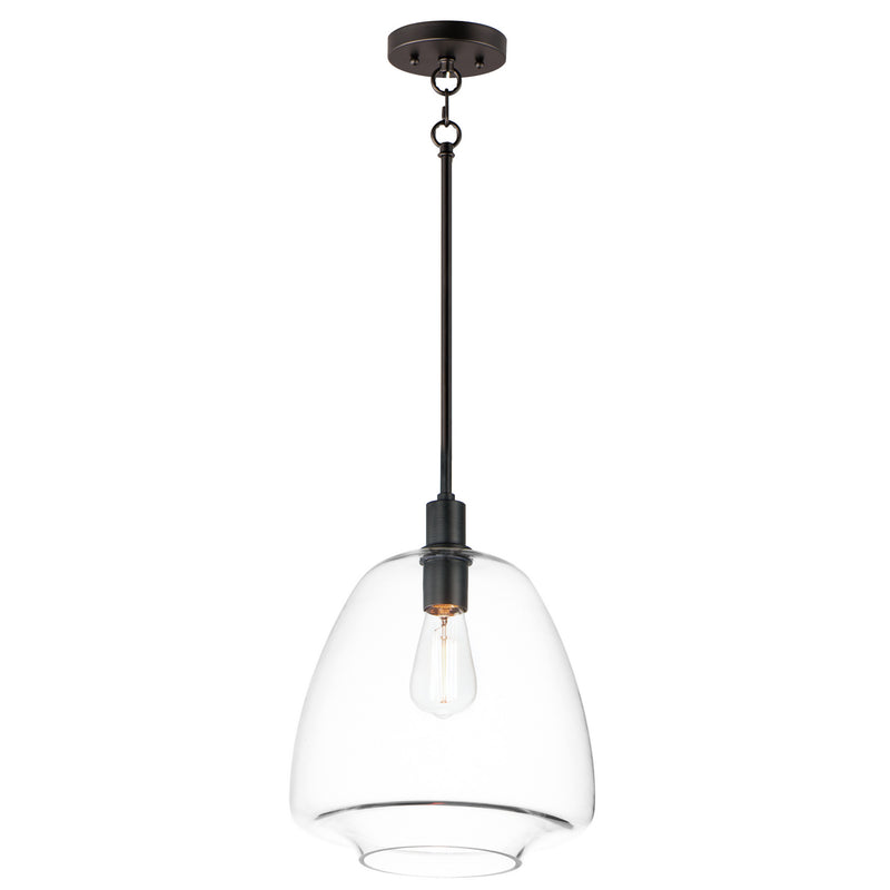 Maxim 11116CLBK Babylon One Light Pendant, Black Main Image.jpg