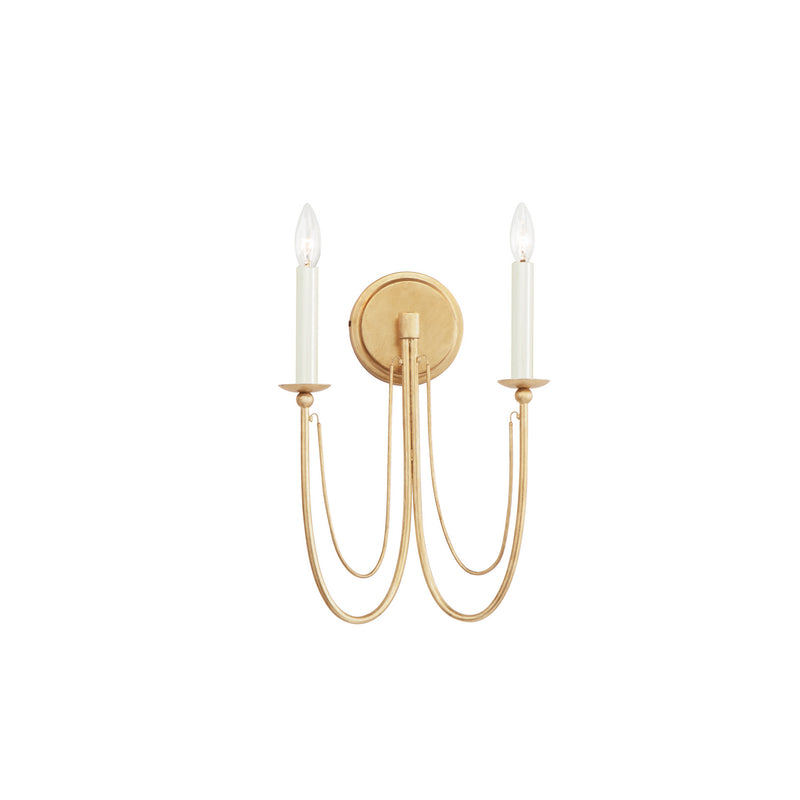 Maxim 12161GL Plumette Two Light Wall Sconce, Gold Leaf Main Image.jpg