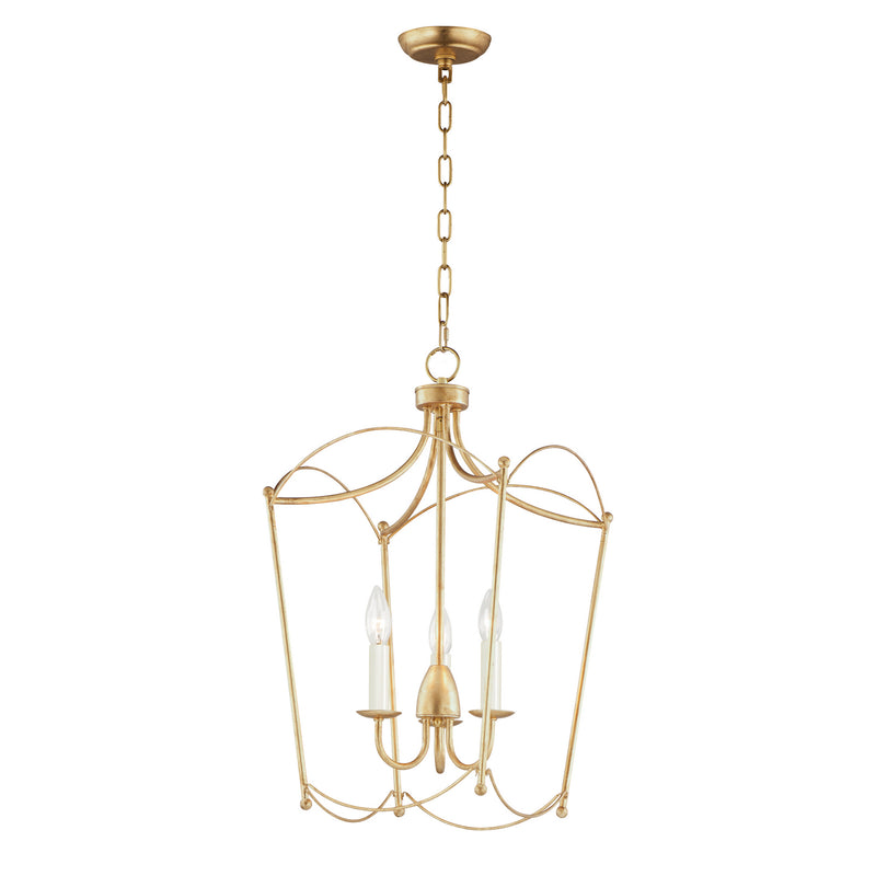 Maxim 12163GL Plumette Three Light Pendant, Gold Leaf Main Image.jpg
