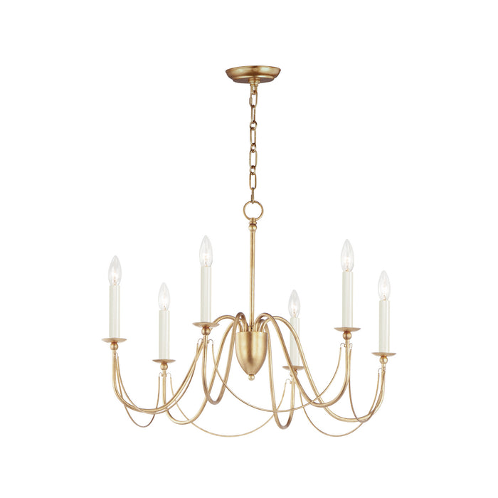 Maxim 12166GL Plumette Six Light Chandelier, Gold Leaf Main Image.jpg