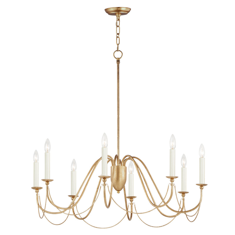 Maxim 12168GL Plumette Eight Light Chandelier, Gold Leaf Main Image.jpg