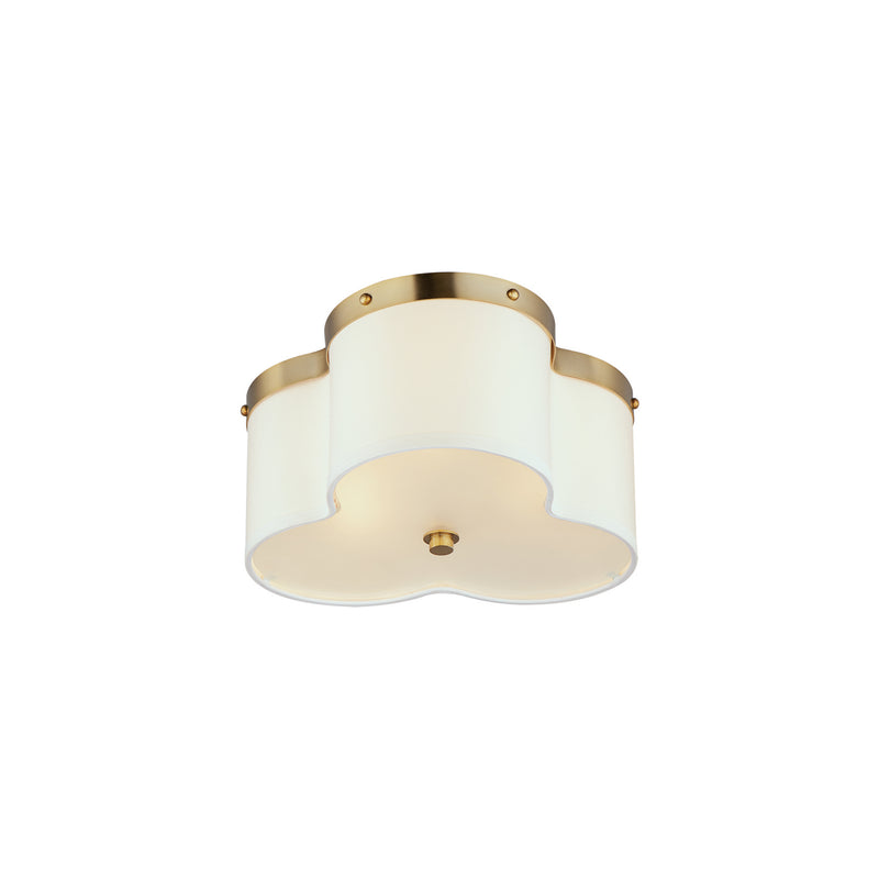 Maxim 12243OFSBR Clover Three Light Flush Mount, Satin Brass Main Image.jpg