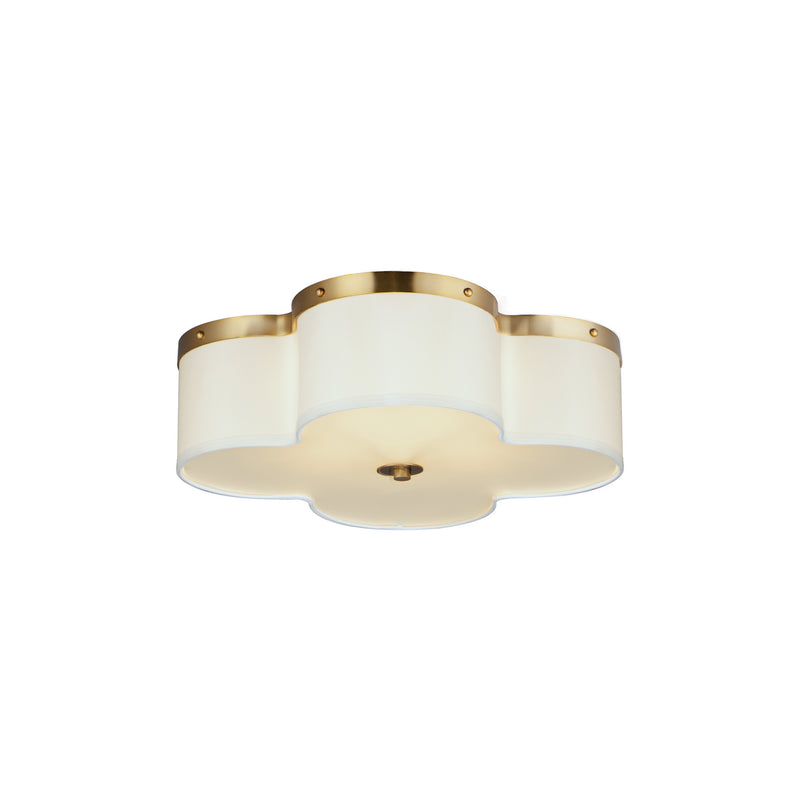 Maxim 12244OFSBR Clover Four Light Flush Mount, Satin Brass Main Image.jpg