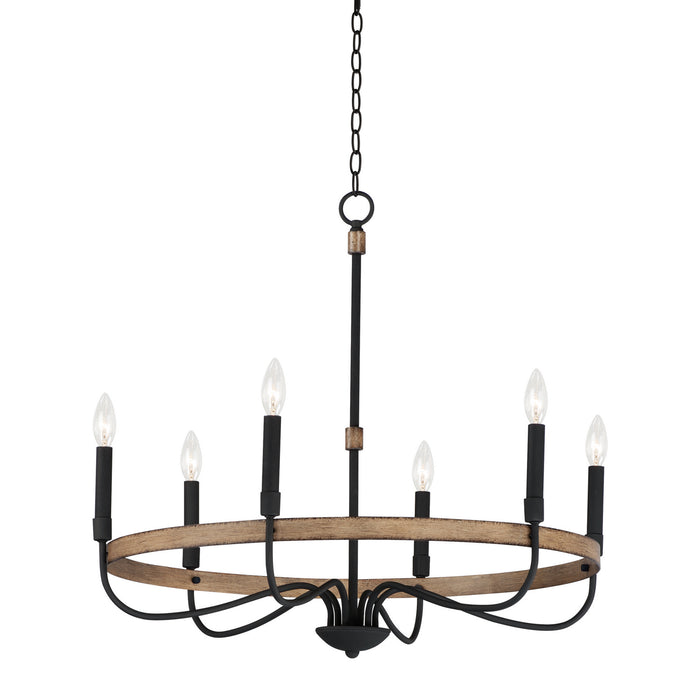 Maxim 14446DWBK Franklin Six Light Chandelier, Driftwood / Black Main Image.jpg