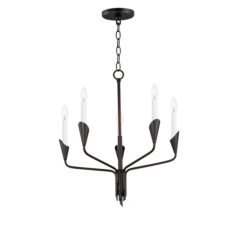 Maxim 24345BK Calyx Five Light Chandelier, Black Main Image.jpg