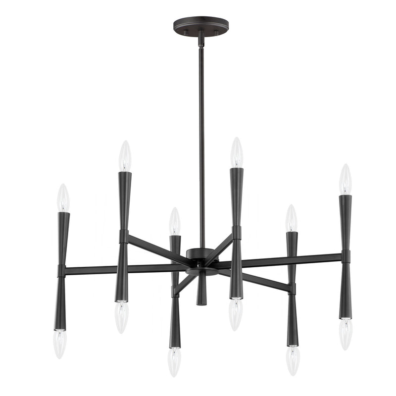 Maxim 24626BK Rome 12 Light Chandelier, Black Main Image.jpg
