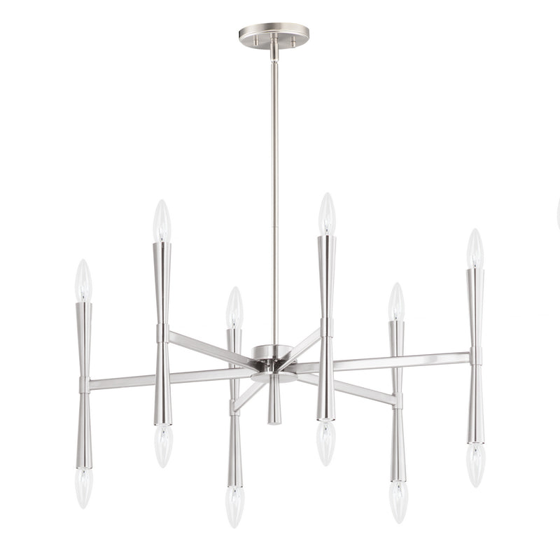 Maxim 24626SN Rome 12 Light Chandelier, Satin Nickel Main Image.jpg