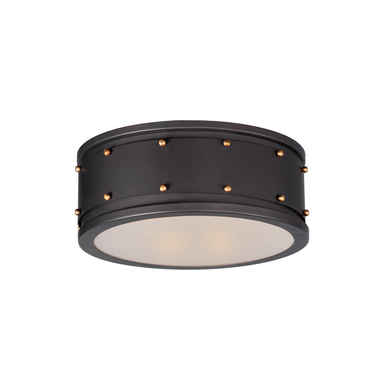 Maxim 25160OIAB Trestle Two Light Flush Mount, Oil Rubbed Bronze / Antique Brass Main Image.jpg