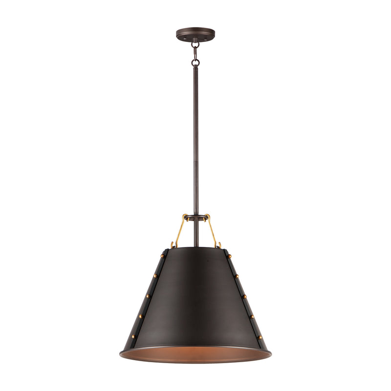 Maxim 25162OIAB Trestle One Light Pendant, Oil Rubbed Bronze / Antique Brass Main Image.jpg