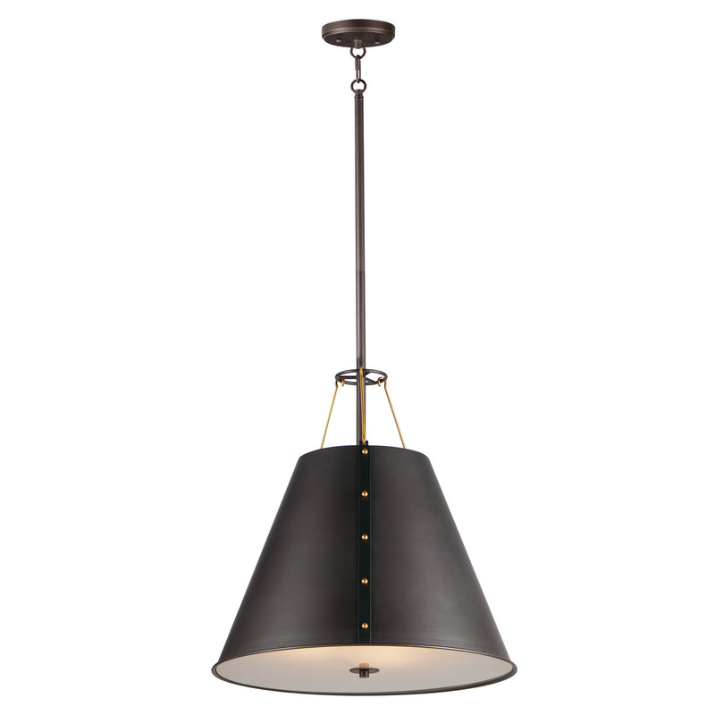 Maxim 25164OIAB Trestle Three Light Pendant, Oil Rubbed Bronze / Antique Brass Main Image.jpg