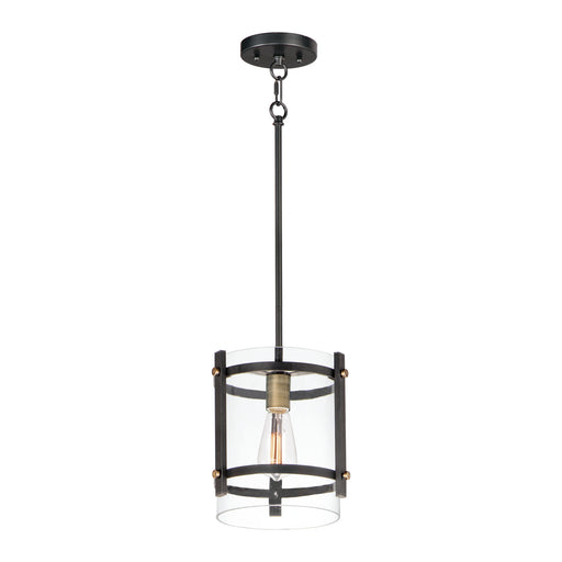 Maxim 2649BKAB Capitol One Light Pendant, Black / Antique Brass Main Image.jpg