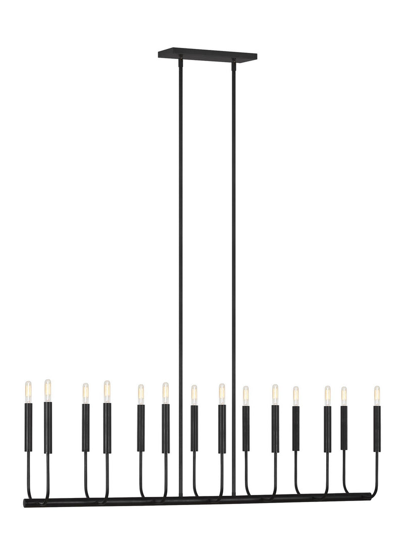 Visual Comfort Studio EC10614AI Brianna 14 Light Linear Chandelier, Aged Iron Main Image.jpg
