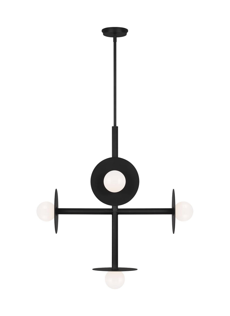 Visual Comfort Studio KC1035MBK Nodes Five Light Chandelier, Midnight Black Main Image.jpg