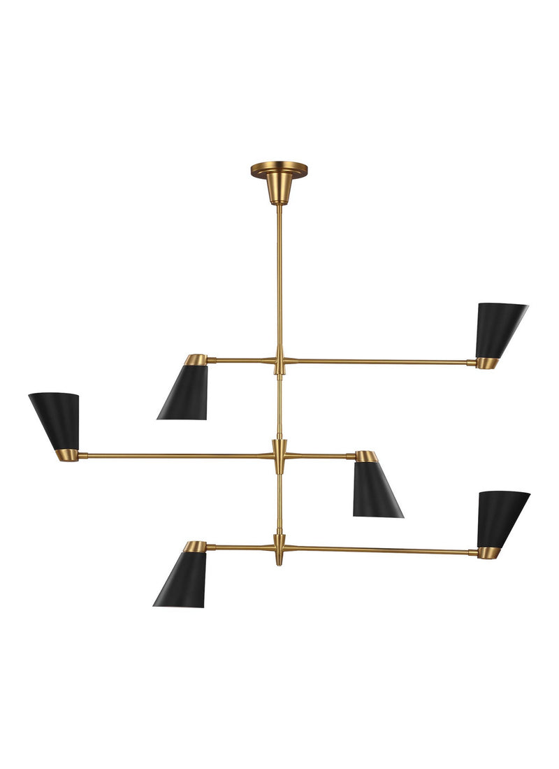 Visual Comfort Studio TC1116BBS Signoret Six Light Chandelier, Burnished Brass Main Image.jpg