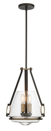 Minka-Lavery 3903-107 Eden Valley Three Light Pendant/Semi Flush Mount, Smoked Iron W/Aged Gold Main Image.jpg