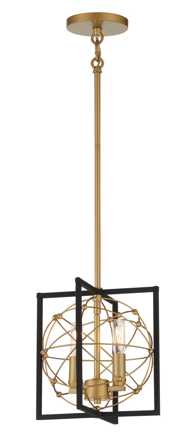 Minka-Lavery 3912-707A Titans Trace Two Light Mini Pendant, Sand Coal W/ Painted Honey Gold Main Image.jpg