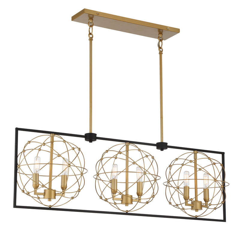 Minka-Lavery 3917-707A Titans Trace Six Light Pendant, Sand Coal W/ Painted Honey Gold Main Image.jpg
