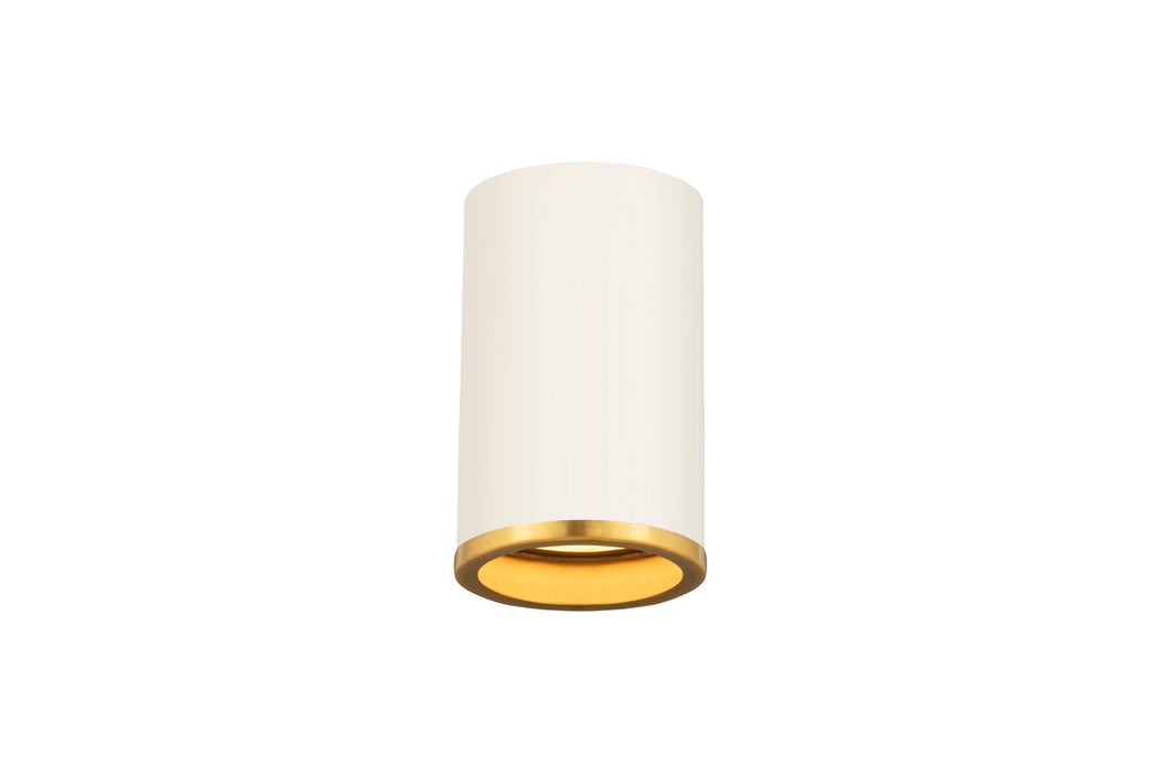 Z-Lite 2303F1-MW-RB Arlo One Light Flush Mount, Matte White / Rubbed Brass Main Image.jpg