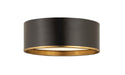 Z-Lite 2303F3-MB-RB Arlo Three Light Flush Mount, Matte Black / Rubbed Brass Main Image.jpg