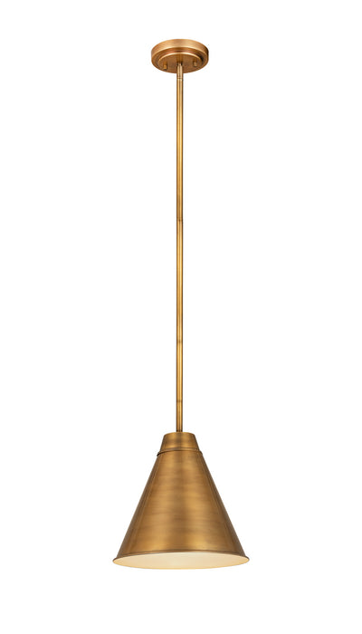 Z-Lite 6011P12-RB Eaton One Light Pendant, Rubbed Brass Main Image.jpg