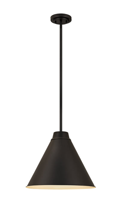 Z-Lite 6011P18-MB Eaton One Light Pendant, Matte Black Main Image.jpg