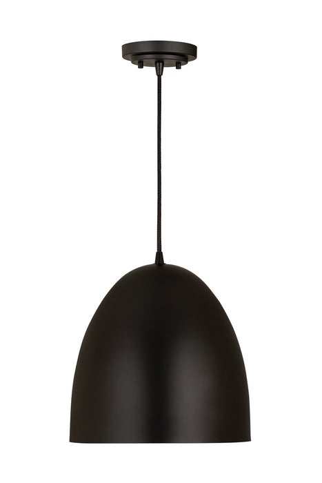 Z-Lite 6012P12-SBK Z Studio Dome Pendant One Light Pendant, Satin Black Main Image.jpg